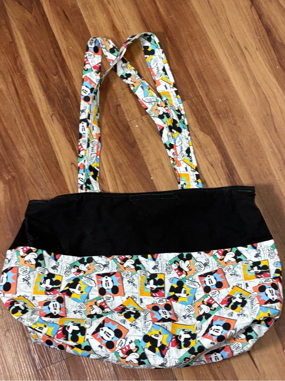 Micky Mouse large fabric bubble shape tote bag  long shoulder straps EUC
